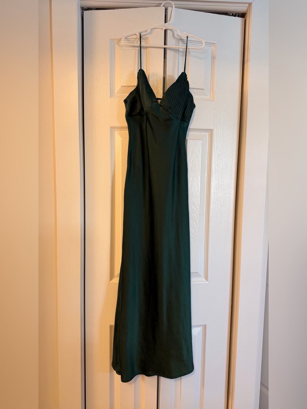 Hello Molly Deep Green Satin Slip Maxi Dress